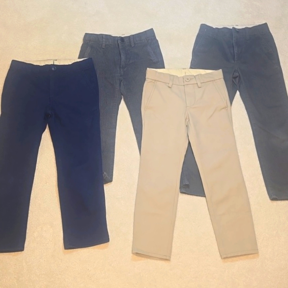 4 Gap Kids Size 6 Dressy Uniform Straight & Skinny Khakis in Khaki, Grey & Navy